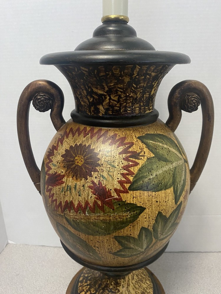 Painted Floral Urn Lamp