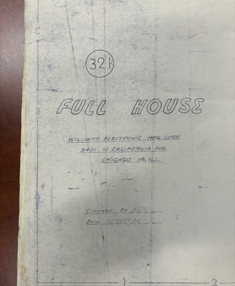 ORIGINAL-WILLIAMS-FULL HOUSE-PINBALL-SCHEMATICS