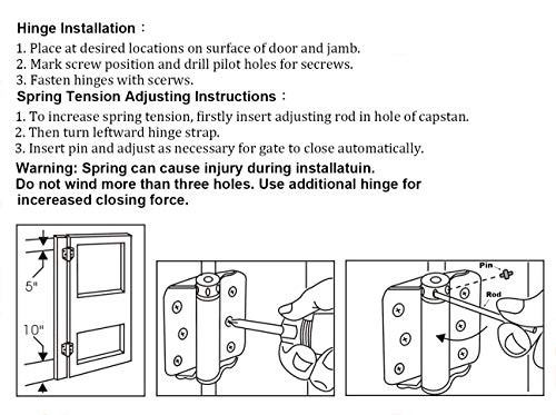 Heavy Duty Adjustable Spring Hinge, Thicker, 3", Black,Made in Taiwan, 2 Pack