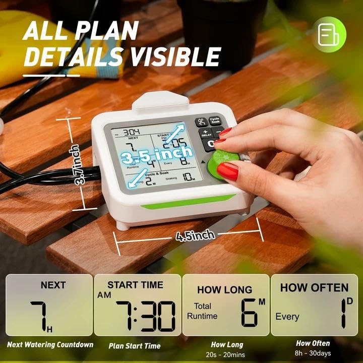 RAINPOINT Large Display Automatic Plant Waterer Indoor for Pot Plants,Cycle & So