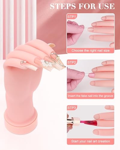 Flexible Acrylic Nail Practice Hand - Soft Touch Mannequin for Beginners