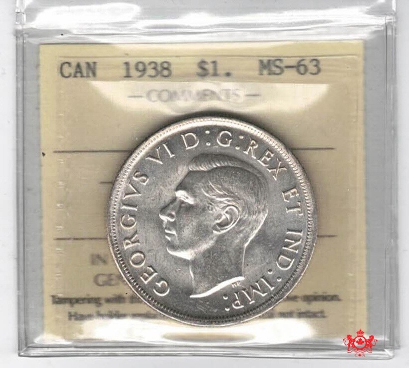 1938 Canada 1$ - ICCS MS63 - XTN 918