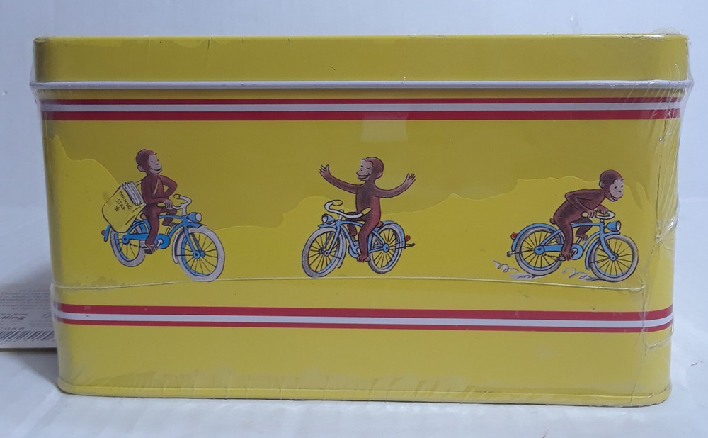 Curious George Tin Lunch Box Collectible Keepsake /Red Handle/Pristine Sealed