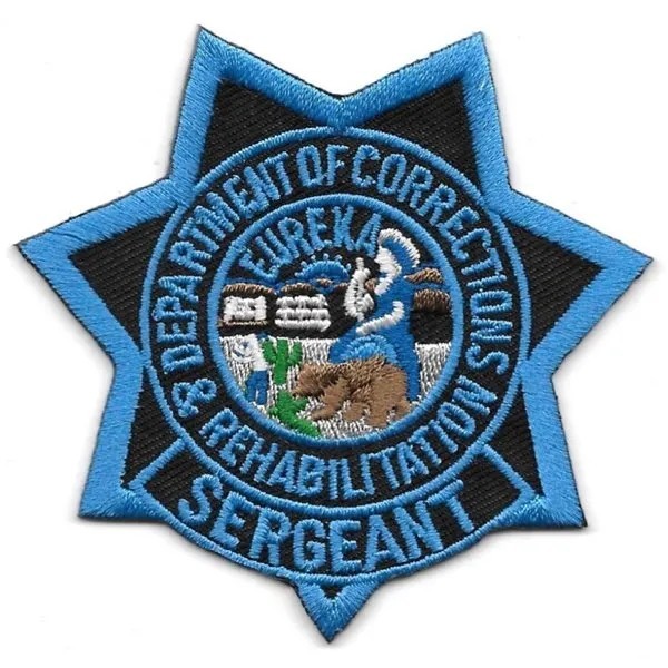 CDCR Sergeant Star Badge Patch Blue Suicide Awareness