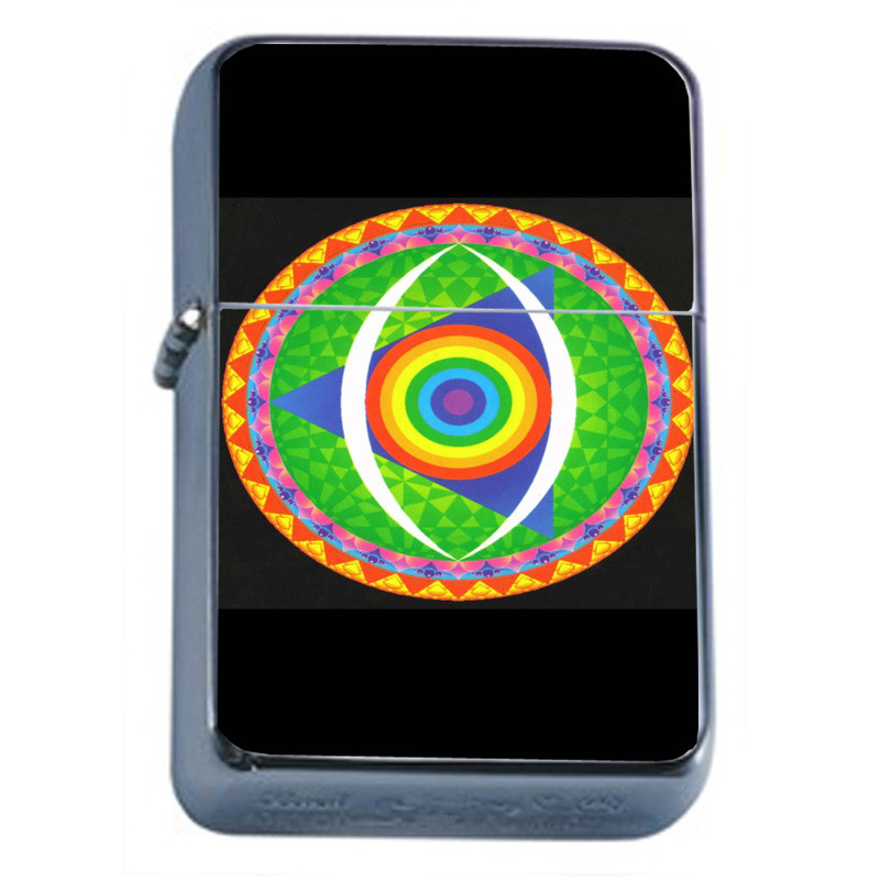 Rainbow Triangle Symbol Em1 Flip Top Oil Lighter Wind Resistant