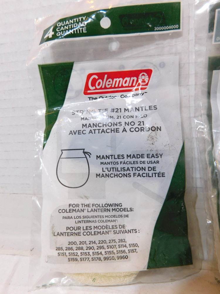 4-4pks (16 total) Coleman String Tie #21 Mantles