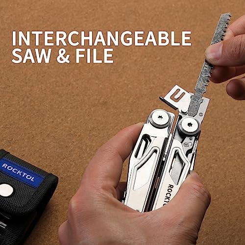Multitool, 29-in-1 Multitool Pliers with Replaceable Wire Cutters and Saw,