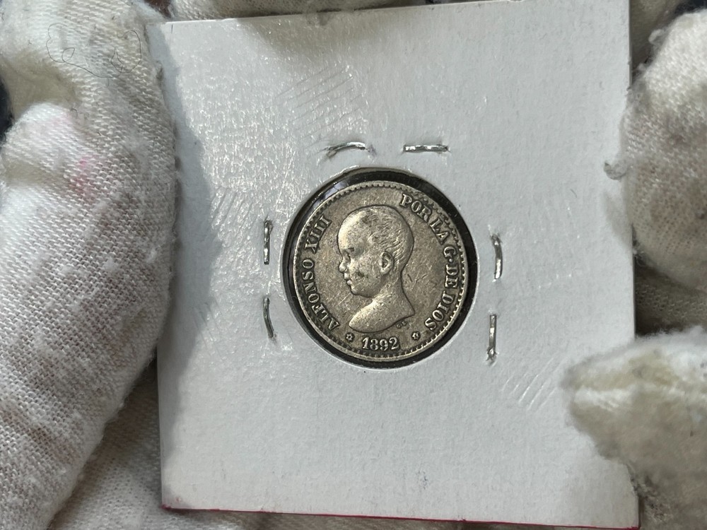 1892 Spain 50 Centimes Silver Coin