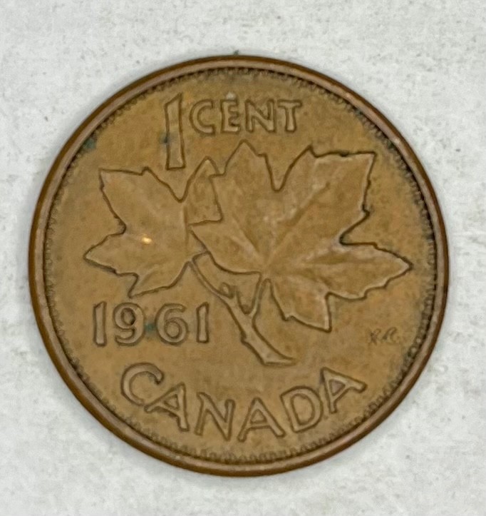 1961 Canada 1 One Cent Coin