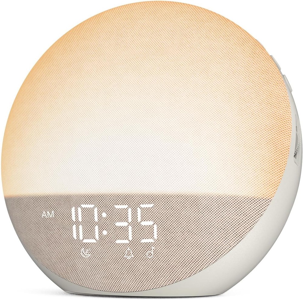 Natural Wake Up Light - Bedroom Dimmable Clock with Bluetooth Speaker