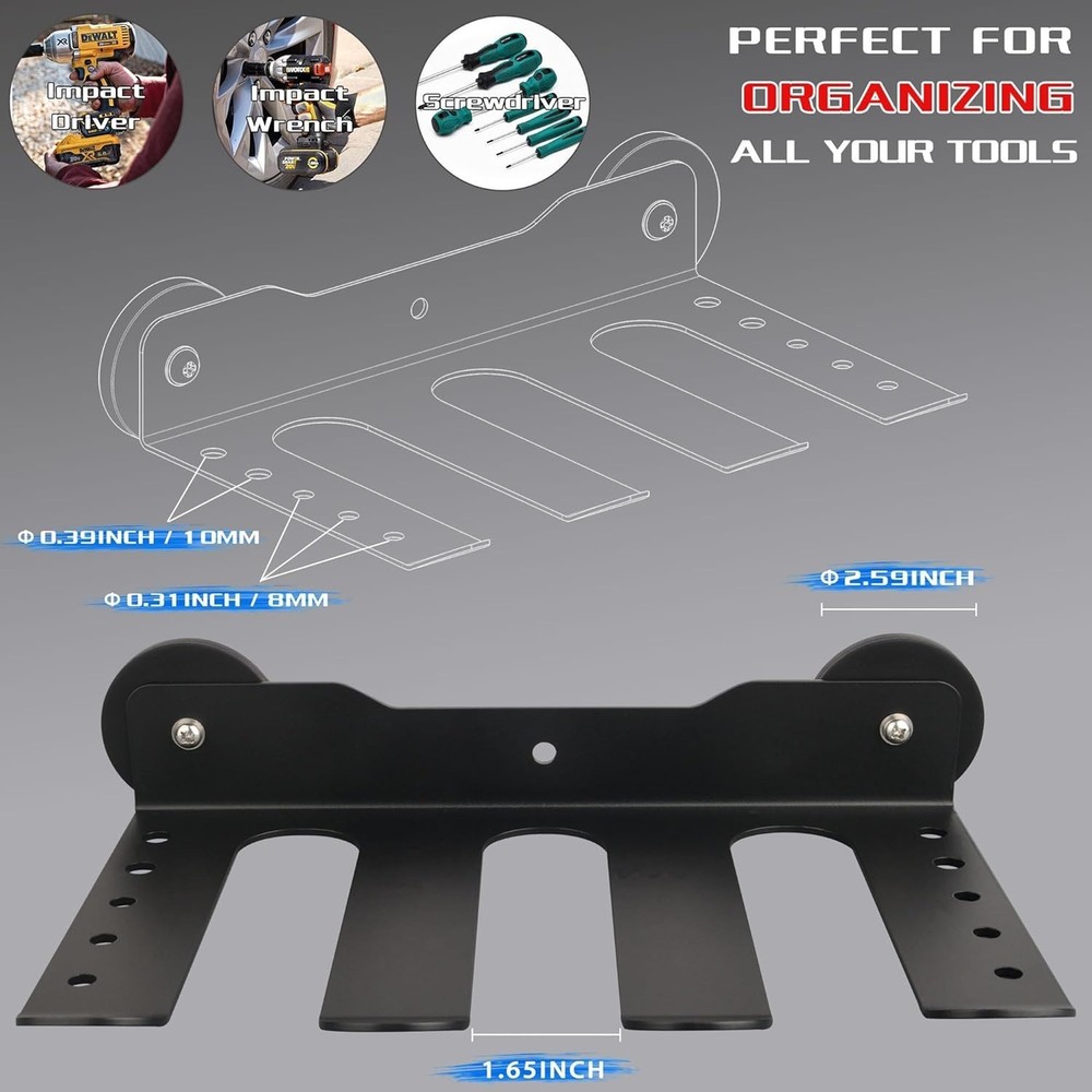 Wall Mount Power Tool Organizer Utility Storage Rack Shelf w/Screwdriver Holder