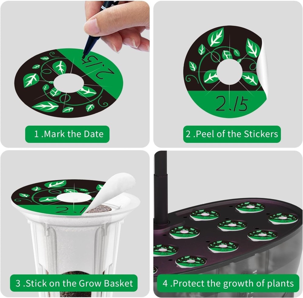 Durable 150-Pcs Hydroponic Plant Labels - Easy Peel & Adjust for Growth Tracking