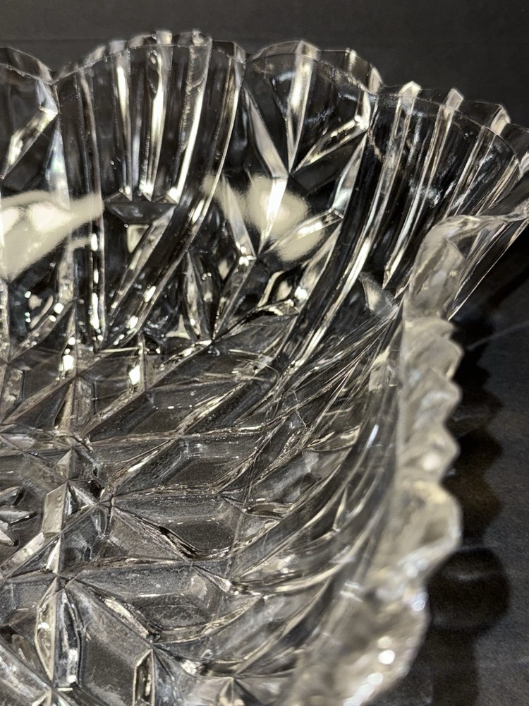Ornate Glass Serving Bowl 11"