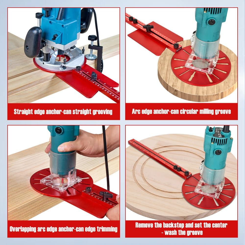 Router Circle Cutting Jig Edge Guide - Essential Power Tool Accessory for Pr...