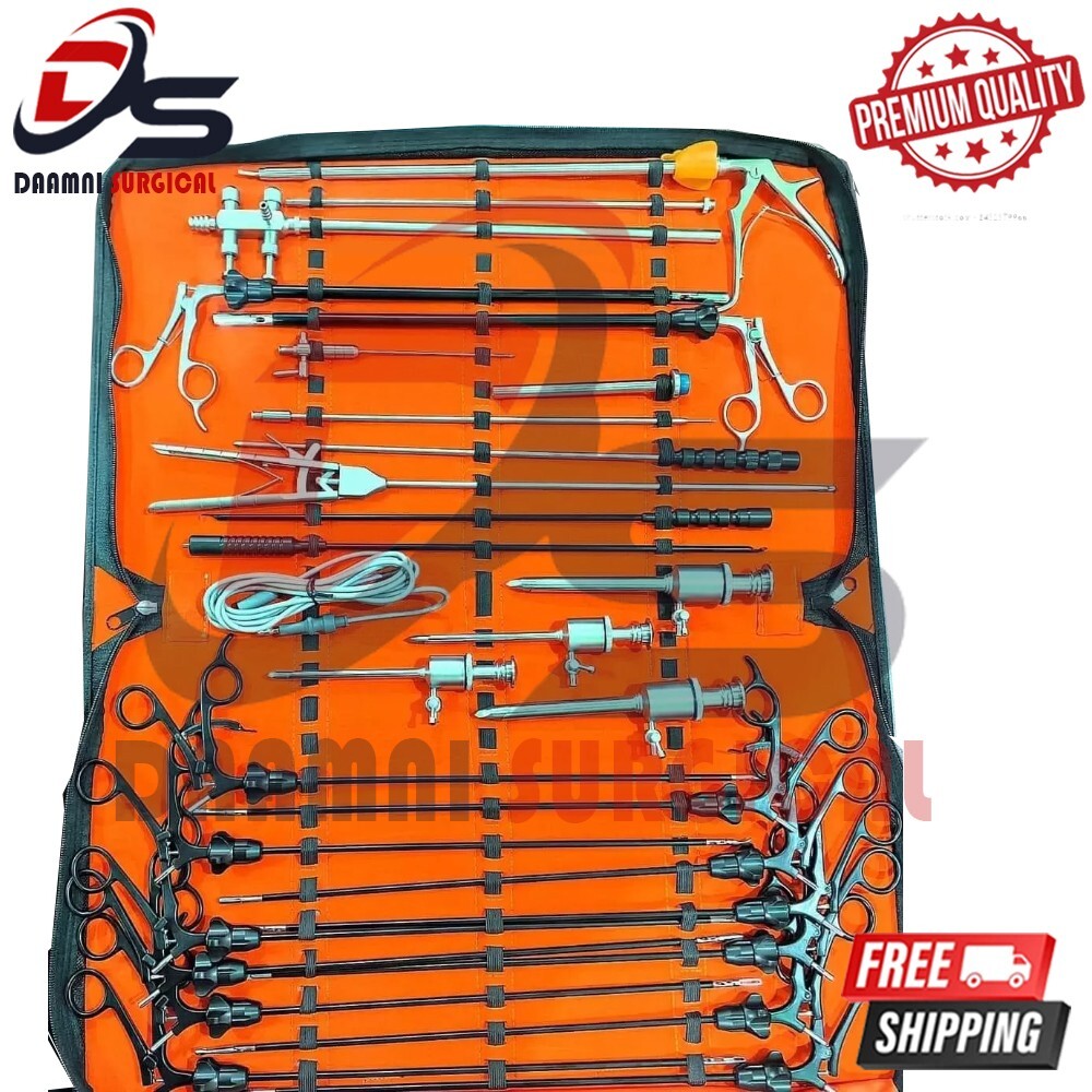 German Grade 28 Pcs Laparoscopic Surgery Set Laparoscopy Endoscopy Instruments
