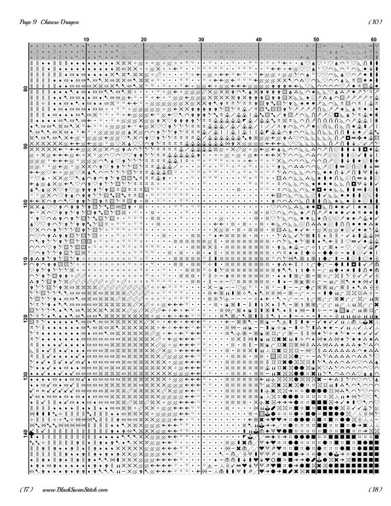 Chinese Dragon 1148 Chart Counted Cross Stitch Pattern Needlework