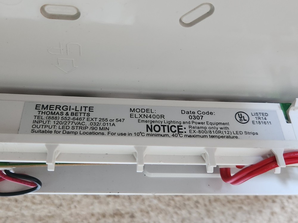 EMERGILITE THOMAS AND BETTS LED RED EXIT SIGN LIGHT (ONE SIDED)