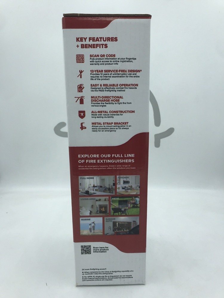 Kidde Garage Workshop Single Use Fire Extinguisher, White FX340GW-2