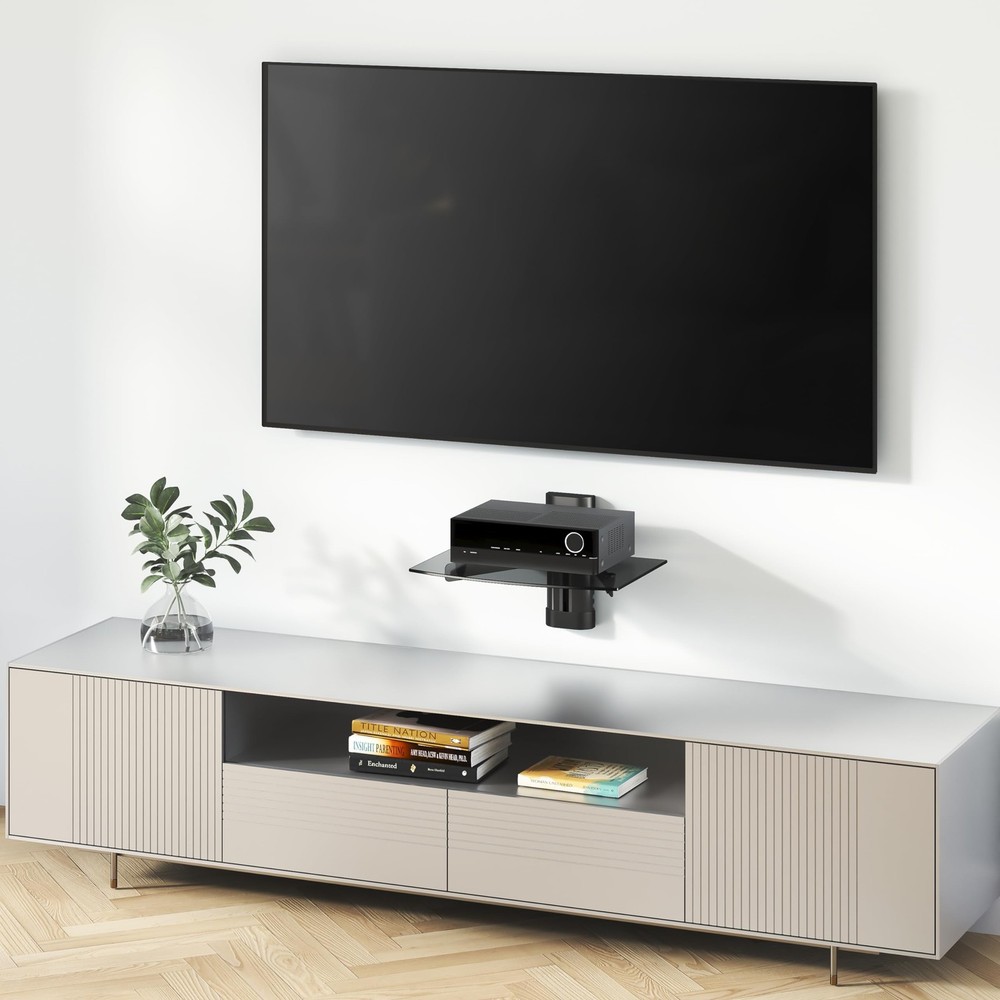Mount-It! Floating Wall Mounted Shelf Bracket Stand for AV Receiver, Componen...