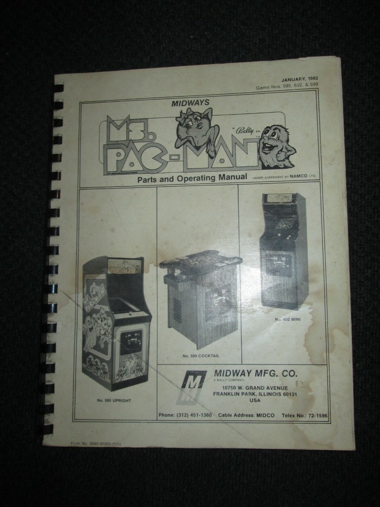 Ms. Pac-Man Midway Pinball Manual