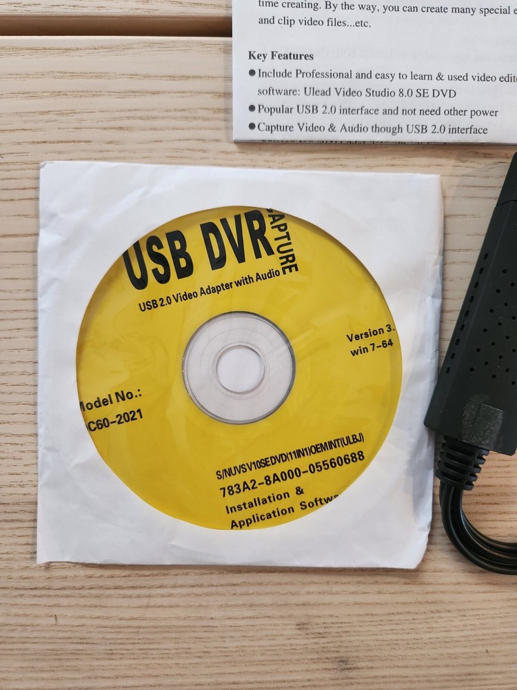 Easier CAP Video Adapter with Audio CD-ROM Software USED/Excellent Condition