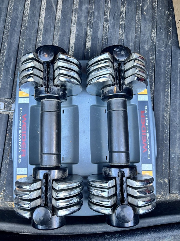 Weider Powerswitch 25 Dumbbell Set (2.5 - 12.5 lb Each) Adjustable Weights