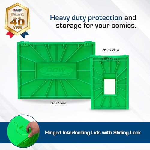 Short Comic Book Bin | Holds 150 Comics | Stackable Plastic Storage | Single