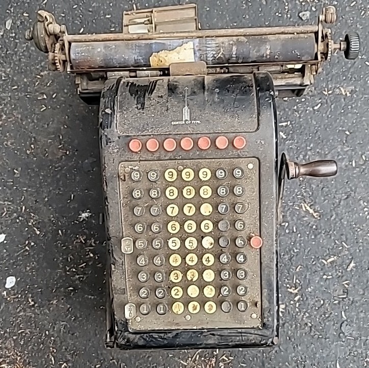 Vintage Boroughs Glass Panel Adding Machine No? As Found