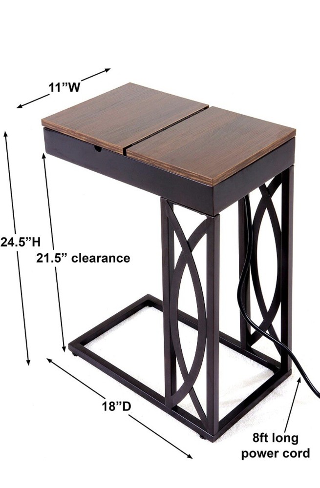 Leisure Space SeeTable - Stash with Device Stand Charging Station and Storage...