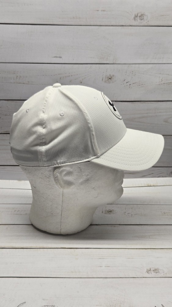 Under Armour Golf Hat White Medium / Large Flex Used Embroidered