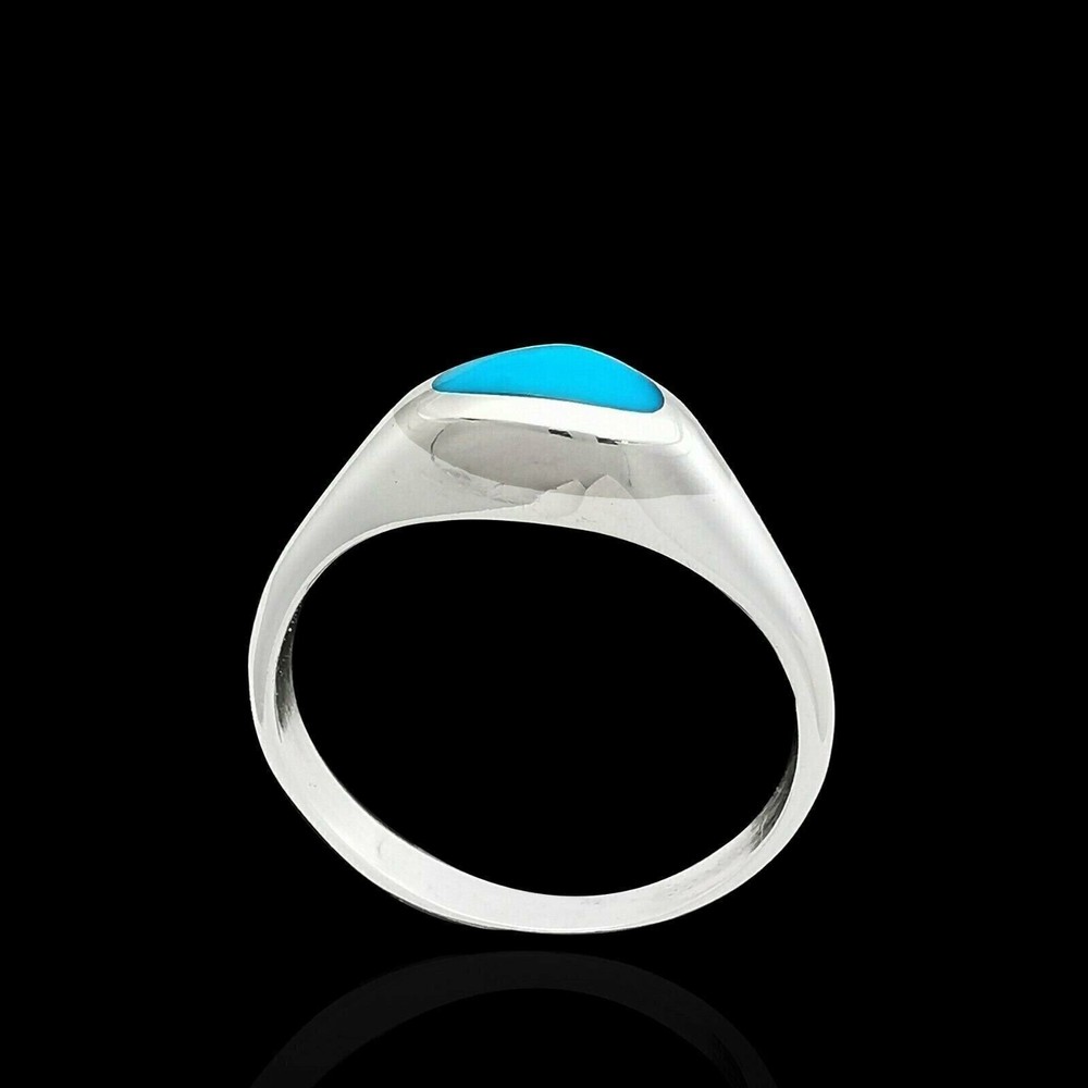 Domed Oval Ring, Blue Resin, Size: 6.5