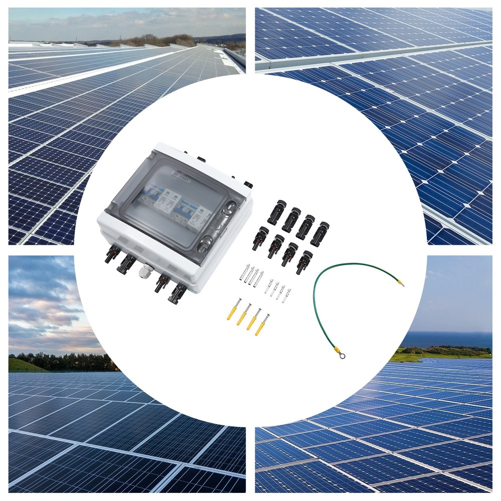 2 Strings Solar Combiner Box FIT Solar Panel Disconnect Switch Circuit Breaker