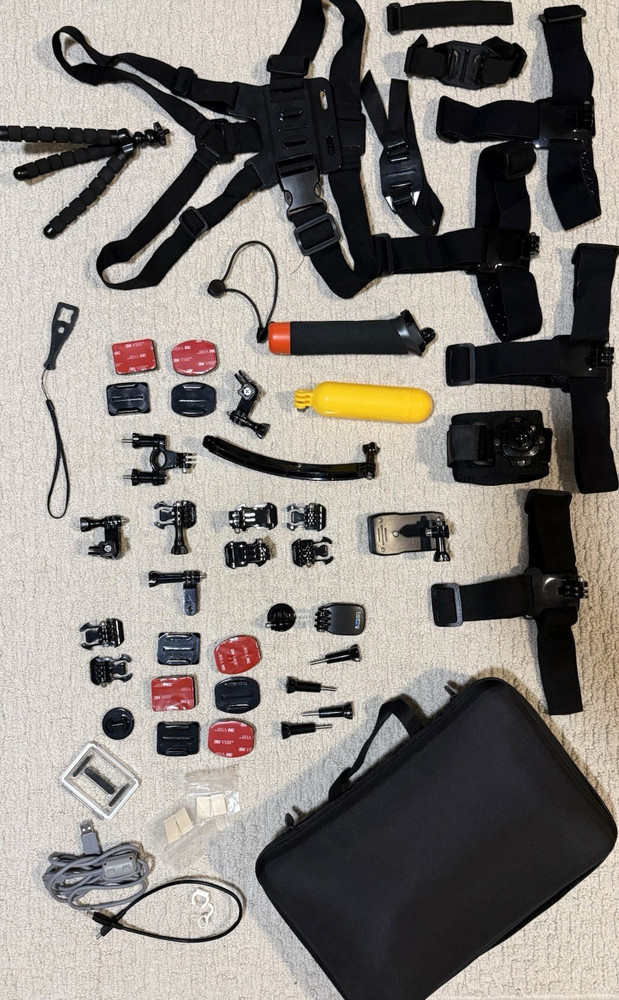 GoPro Accessory Bundle with Mounts, Straps, Floating Handle, Case, Tripod