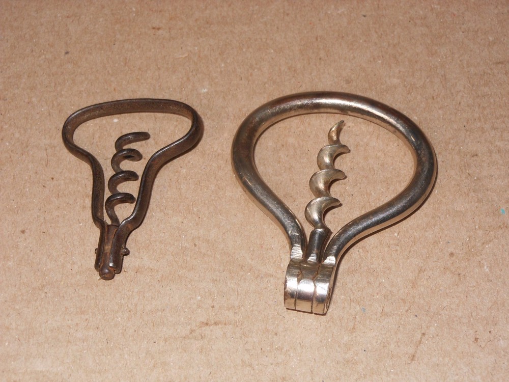 2 Antique Folding Bow / Harp Corkscrews - 1 Wester Bros Germany