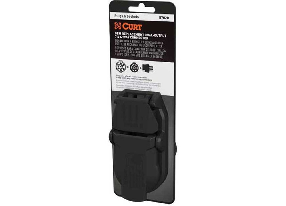 Curt 57020 OEM Replacement Dual Output 7-Way/4-Way Connector (Plugs Into Uscar)