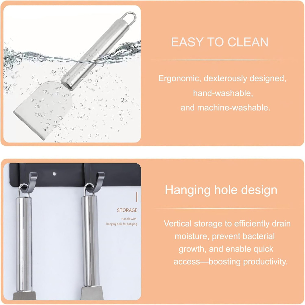 Multi-Purpose Stainless Steel Cleaning Scraper for Kitchen, Bathroom & Home Use