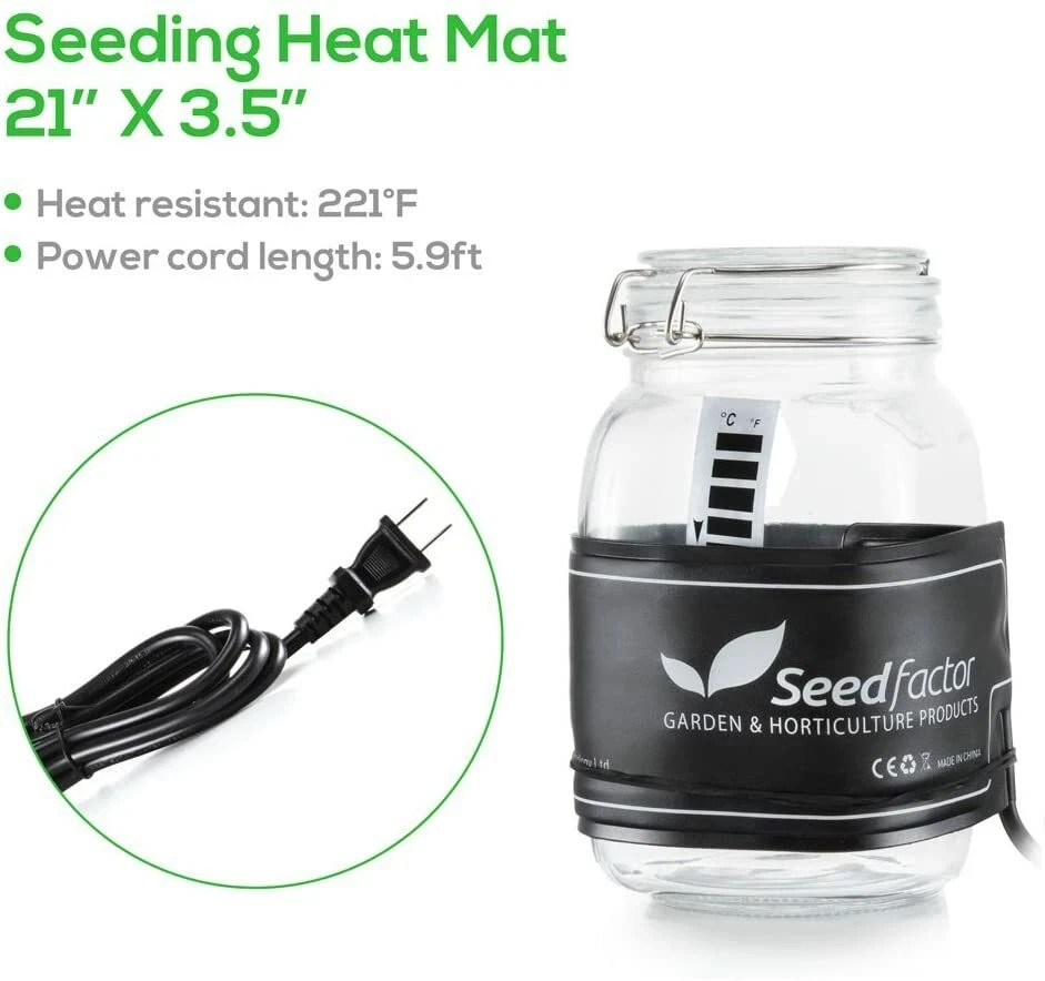 Seedfactor Seedling Heat Mat 12 pack 10x20 Hydroponic Seed Starter
