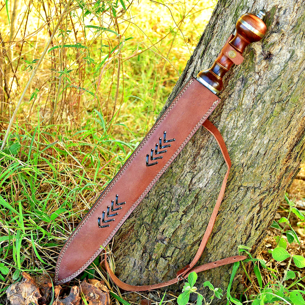 CUSTOM HANDMADE SWORD HAND FORGE DAMASCUS STEEL DOUBLE EDGE BLADE SS-25