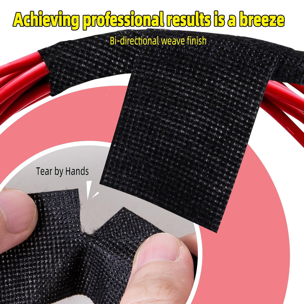 Wire Harness Tape - 2Pack High Temp Wiring Harness Self-Adhesive Auto Electrical