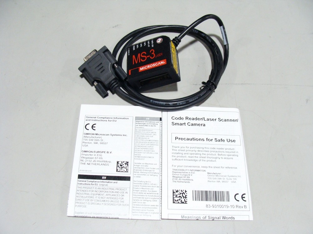 New Sealed Microscan Omron MS-3 Laser Fixed Angle Barcode Scanner FIS-0003-0004G