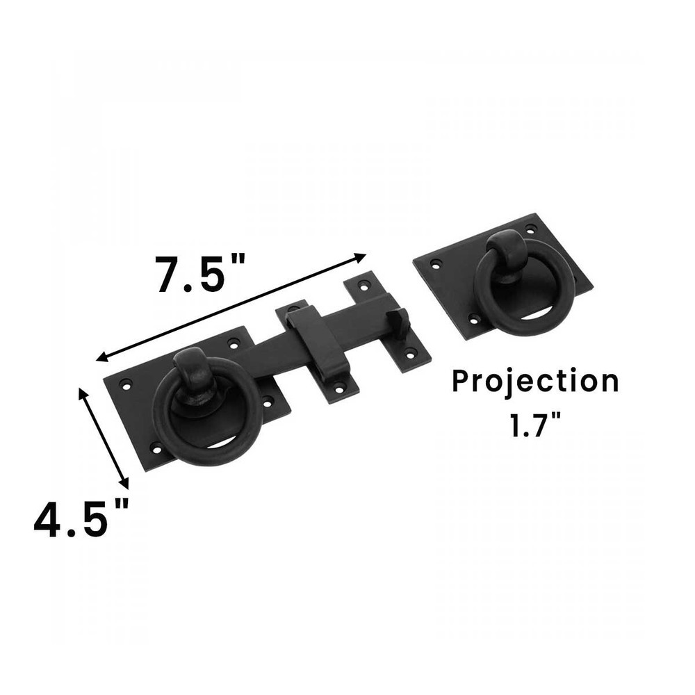 Bar Handforged Rectangular Base Gate Latch Casting 8" Black Powder