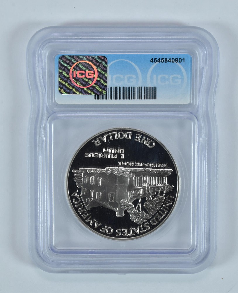1990-P Eisenhower Commemorative Dollar PR70 DCAM ICG