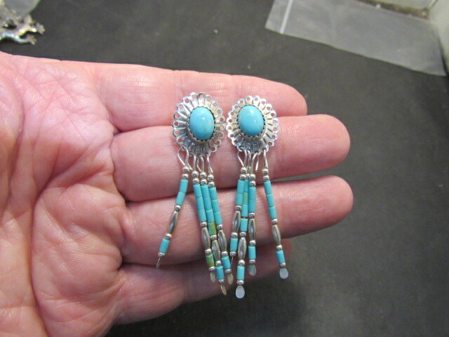 native american turquoise sterling earrings