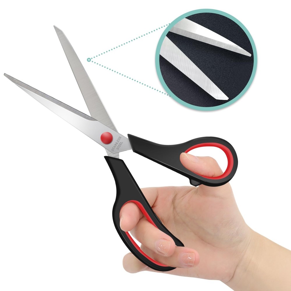 Scissors Bulk 24 Pack8" Multipurpose Heavy Duty Sharp ScissorsStainless Steel...