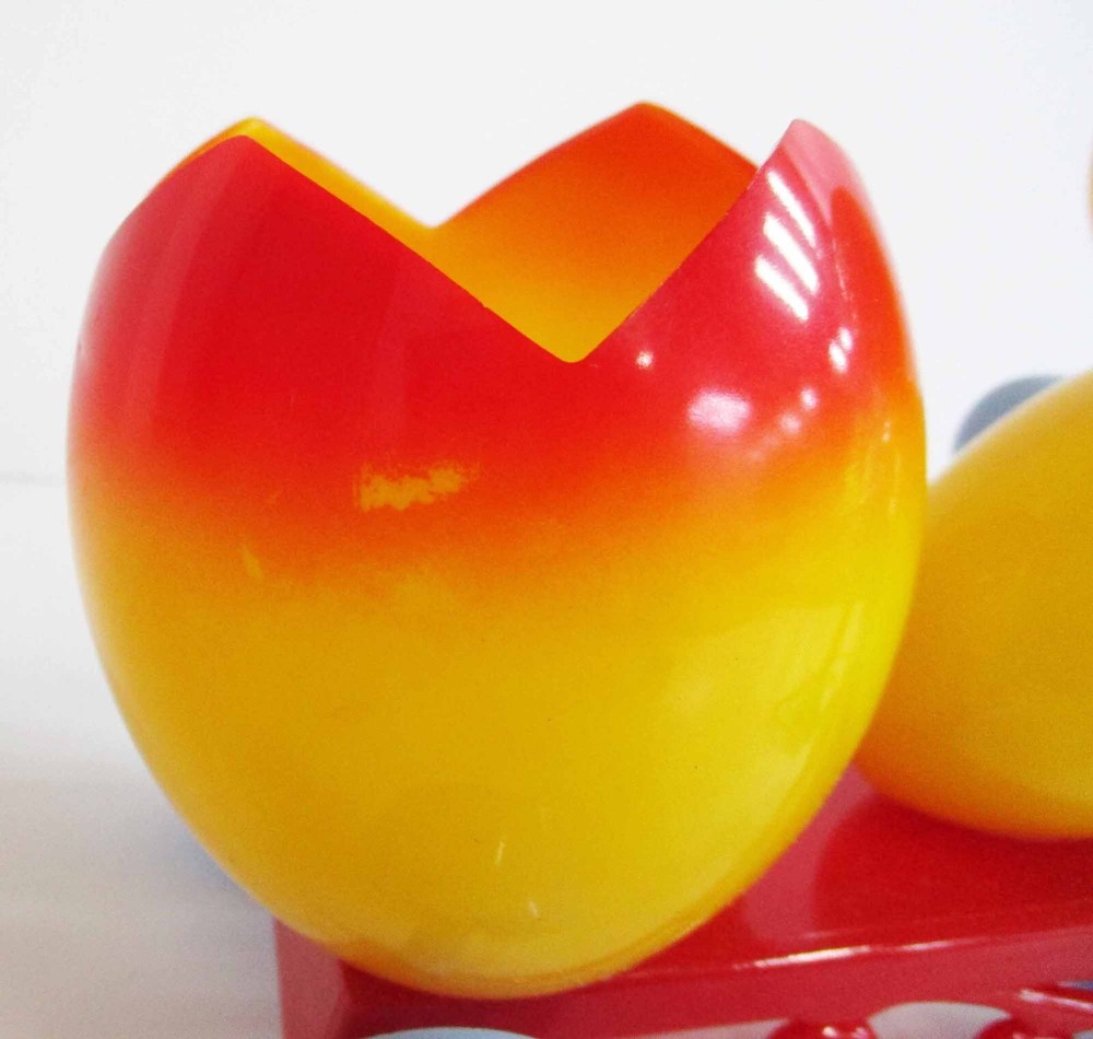 Vintage Easter Hard Plastic Ideal Pedaling Duck and Egg Pull Toy Boxed 1950s HTF