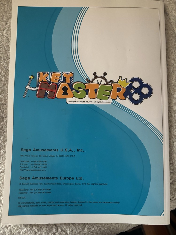 Sega Key Master Owner’s Manual