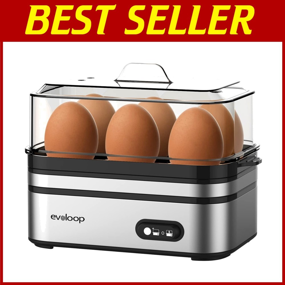 Electric Egg Cooker 6 Eggs Capacity - Auto Shut-Off