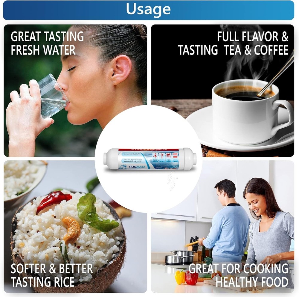 10-inch Universal Alkaline in-line Water Replacement Filter - 3 Pack - NEW