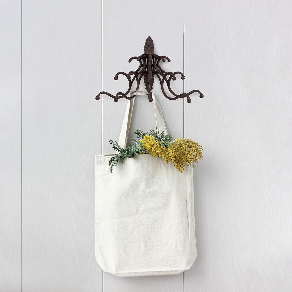 Farmhouse-Style Cast Iron Wall Hook Rack - Durable & Versatile Storage Solution