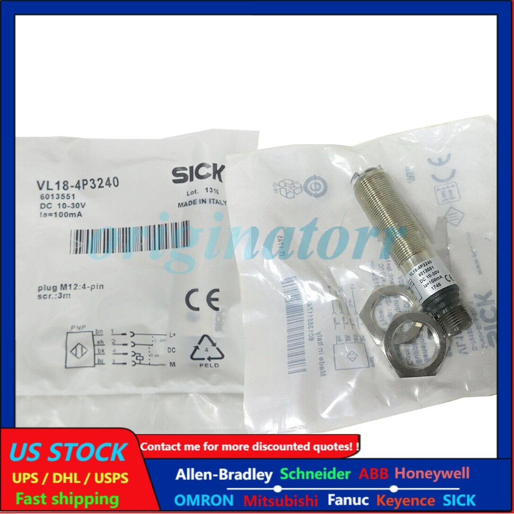 US FREE TAX  SICK VL18-4P3240 VL184P3240 6013551 Photoelectric Reflective